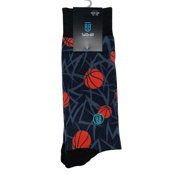 New Men’s Tall Order Socks w/ Basketballs - Picture 1 of 4
